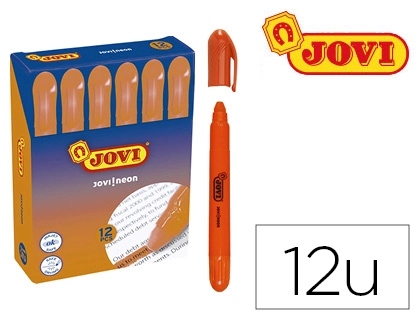 [79334] Marcador de cera gel jovi fluorescente naranja caja de 12 unidades