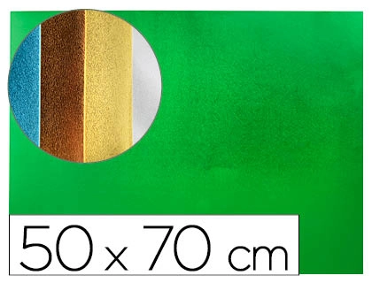 Goma eva liderpapel 50x70 cm espesor 2 mm metalizada verde
