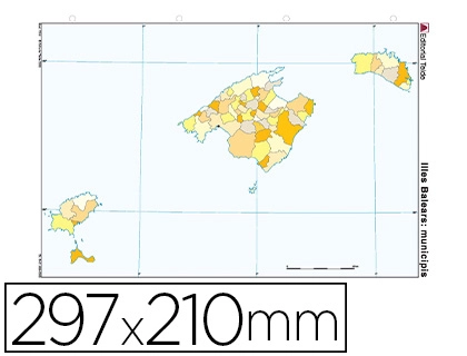 [78847] Mapa mudo color din a4 islas baleares politico
