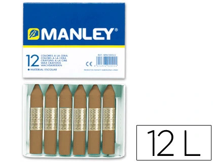 [78767] Lapices cera manley unicolor tierra sombra tostado n.68 caja de 12 unidades