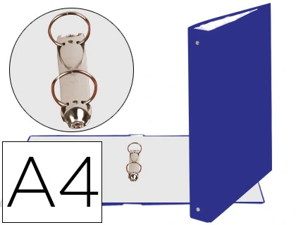 Carpeta de 2 anillas 30mm redondas exacompta din a4 carton forrado azul