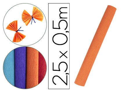 [78482] Papel crespon liderpapel rollo de 50 cm x 2,5 m 85g/m2 naranja