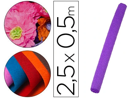 [78481] Papel crespon liderpapel rollo de 50 cm x 2,5 m 85g/m2 morado