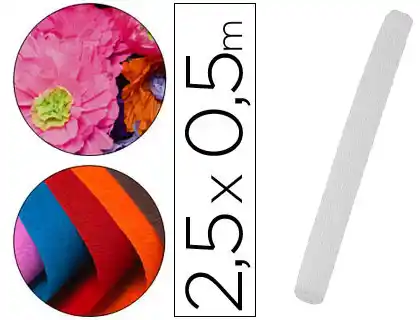 [78480] Papel crespon liderpapel rollo de 50 cm x 2,5 m 85g/m2 blanco