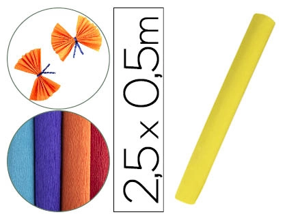 [78478] Papel crespon liderpapel rollo de 50 cm x 2,5 m 85g/m2 amarillo