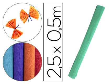 [78476] Papel crespon liderpapel rollo de 50 cm x 2,5 m 85g/m2 verde