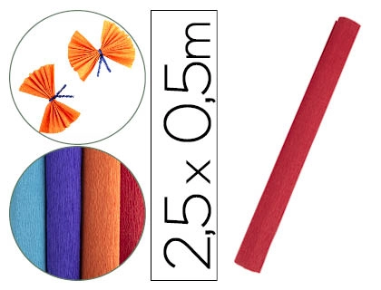 [78474] Papel crespon liderpapel rollo de 50 cm x 2,5 m 85g/m2 rojo