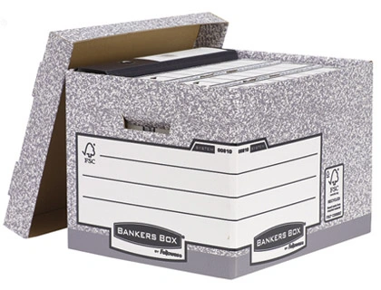 [78289] Cajon fellowes carton reciclado para almacenamiento de archivo capacidad 4 cajas de archivo tamaño din a4