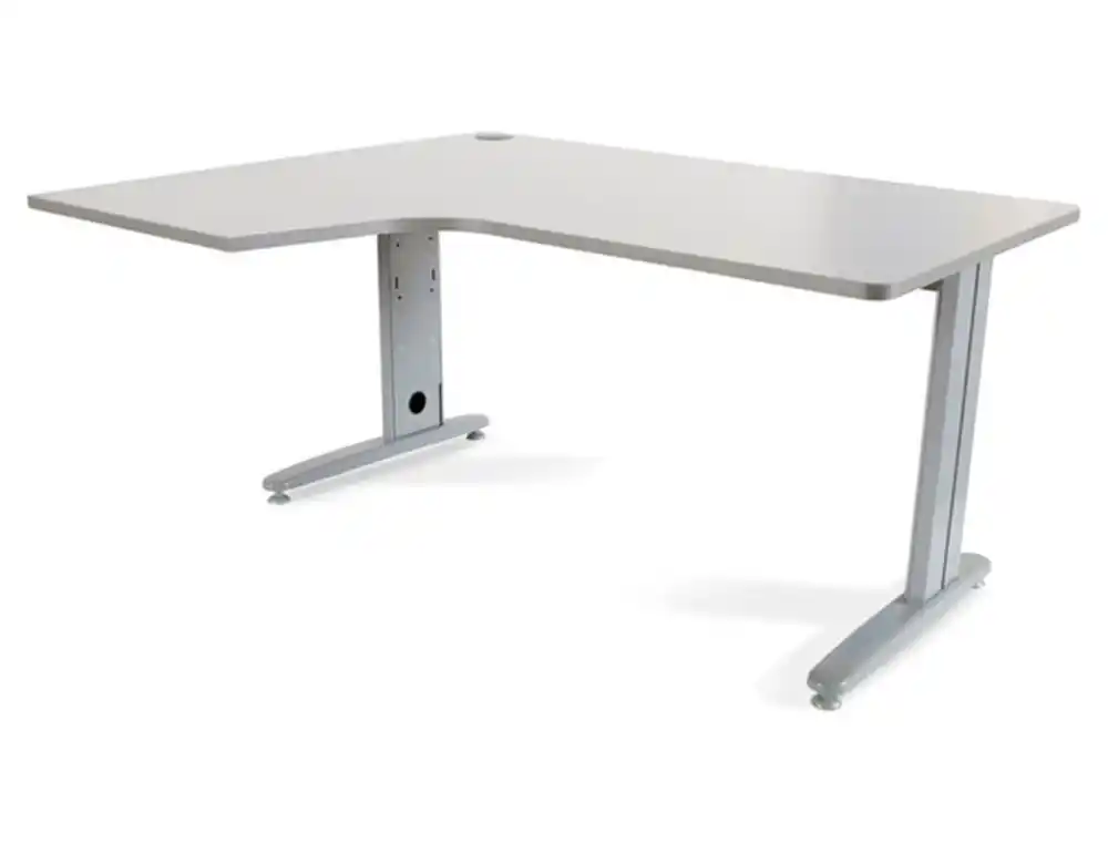 Mesa rocada serie metal 180x120 cm izquierda acabado ac02 gris