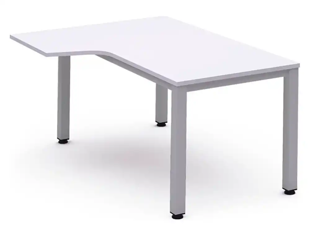 Mesa rocada serie executive 180x110 cm izquierda acabado gris/blanco