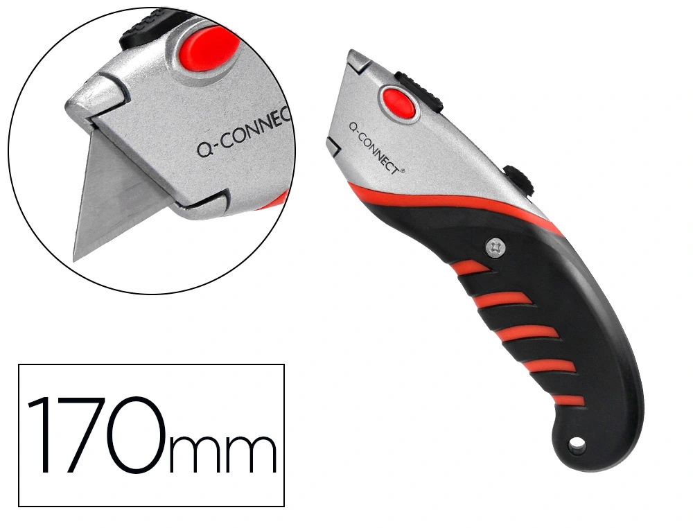 [77855] Cuter q-connect metalico ancho aleacion de aluminio 2 cuchillas de repuesto 18 mm xd-8300 blister 1 unidad