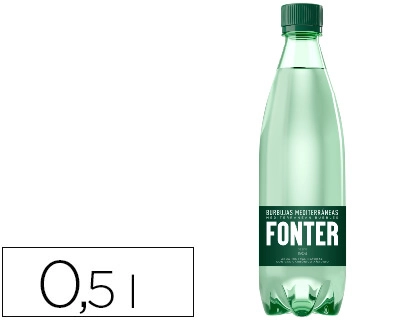 Agua mineral natural con gas fonter botella de 500 ml