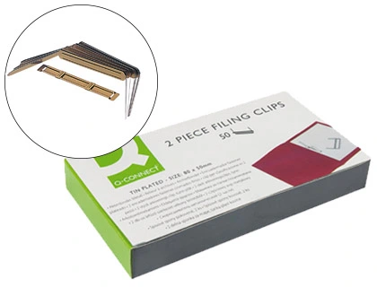 [75638] Encuadernador fastener q-connect dorado caja de 50 unidades