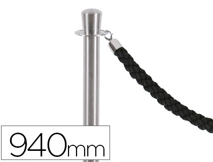 [75517] Poste separador cromado satinado altura 940 mm base 320 mm