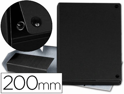 [75420] Carpeta proyectos pardo folio lomo 200 mm carton forrado negro con broche