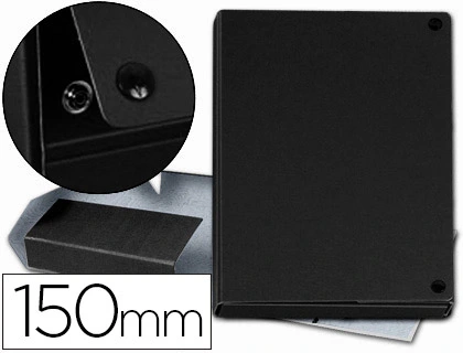[75419] Carpeta proyectos pardo folio lomo 150 mm carton forrado negro con broche