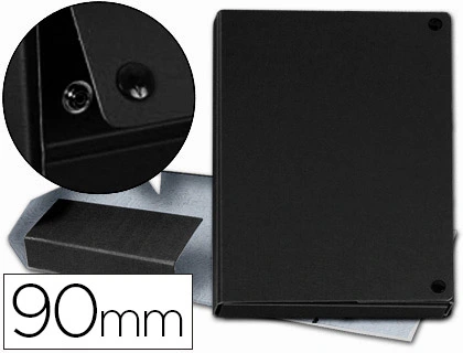 [75417] Carpeta proyectos pardo folio lomo 90 mm carton forrado negro con broche