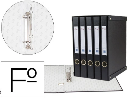 [75412] Modulo pardo 5 archivadores de palanca folio 2 anillas de 25 mm negro 350x230x300 mm