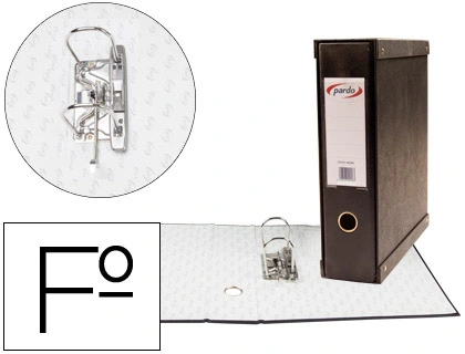 [75409] Modulo pardo 1 archivadores de palanca folio 2 anillas de 70 mm negro 350x100x290 mm