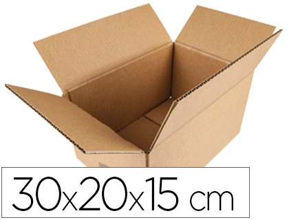[75233] Caja para embalar q-connect americana carton reciclado canal simple 5 mm color kraft 300x200x150 mm