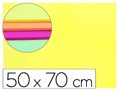 Goma eva liderpapel 50x70cm 60g/m2 espesor 2mm fluor amarillo