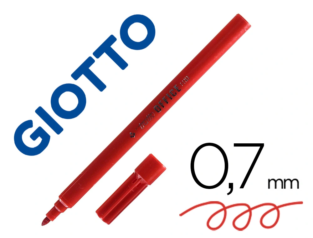 Rotulador tratto office fine punta de fibra trazo 0,7 mm rojo