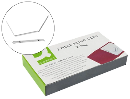 [74292] Encuadernador fastener q-connect plateado caja de 50 unidades