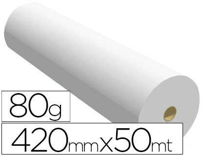 Papel reprografia para plotter 420mmx50mt 80 g impresion ink-jet