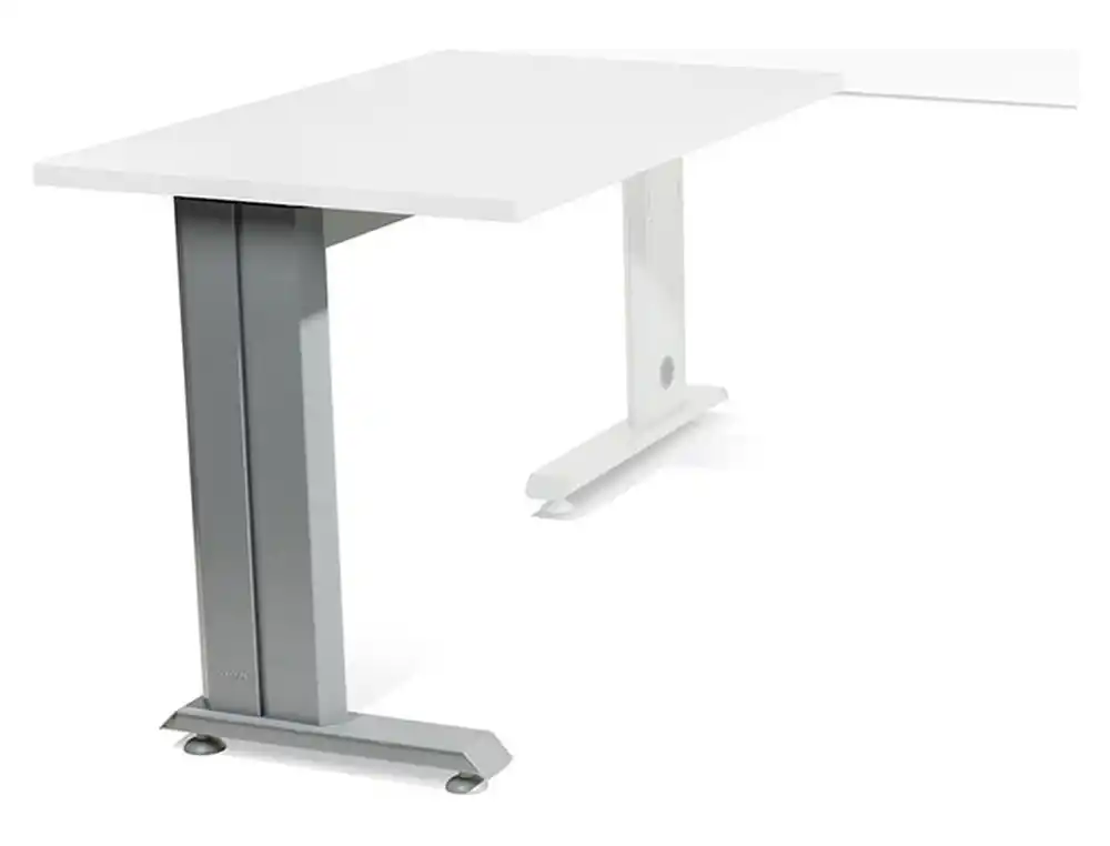 Ala para mesa rocada serie metal 60x100 cm derecha o izquierda acabado gris/blanco