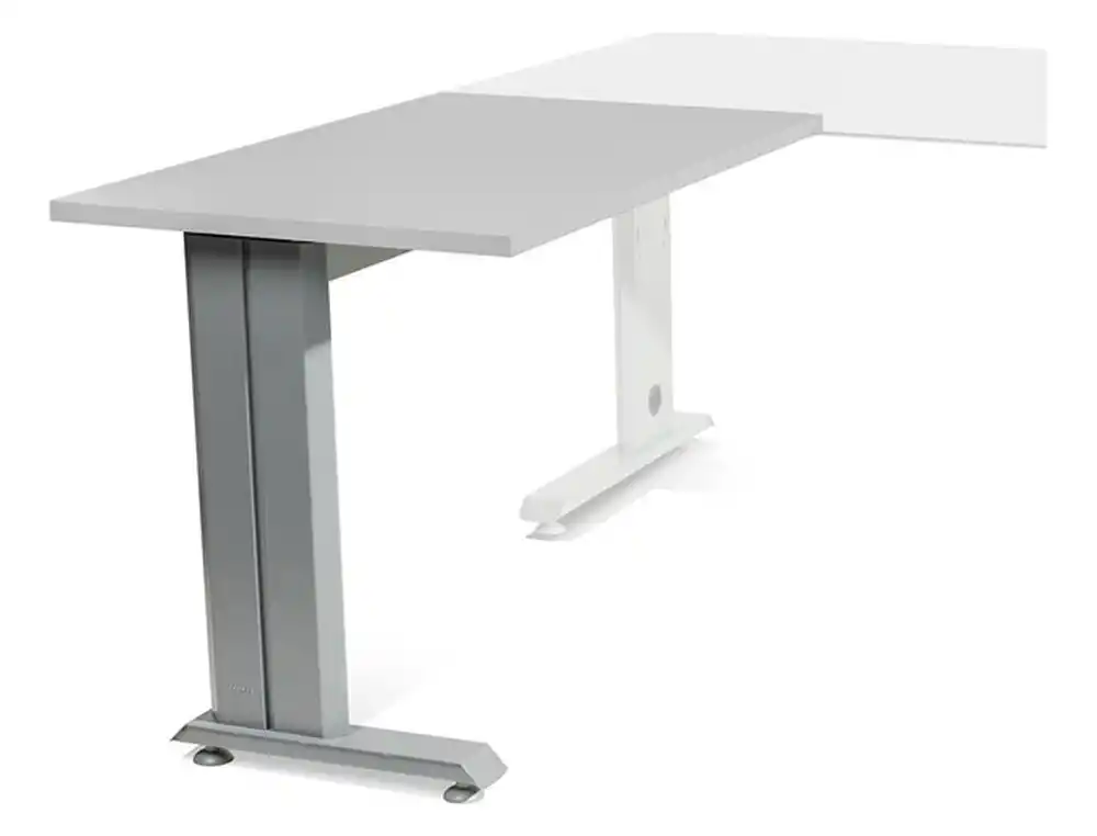 Ala para mesa rocada serie metal 60x100 cm derecha o izquierda acabado gris/gris