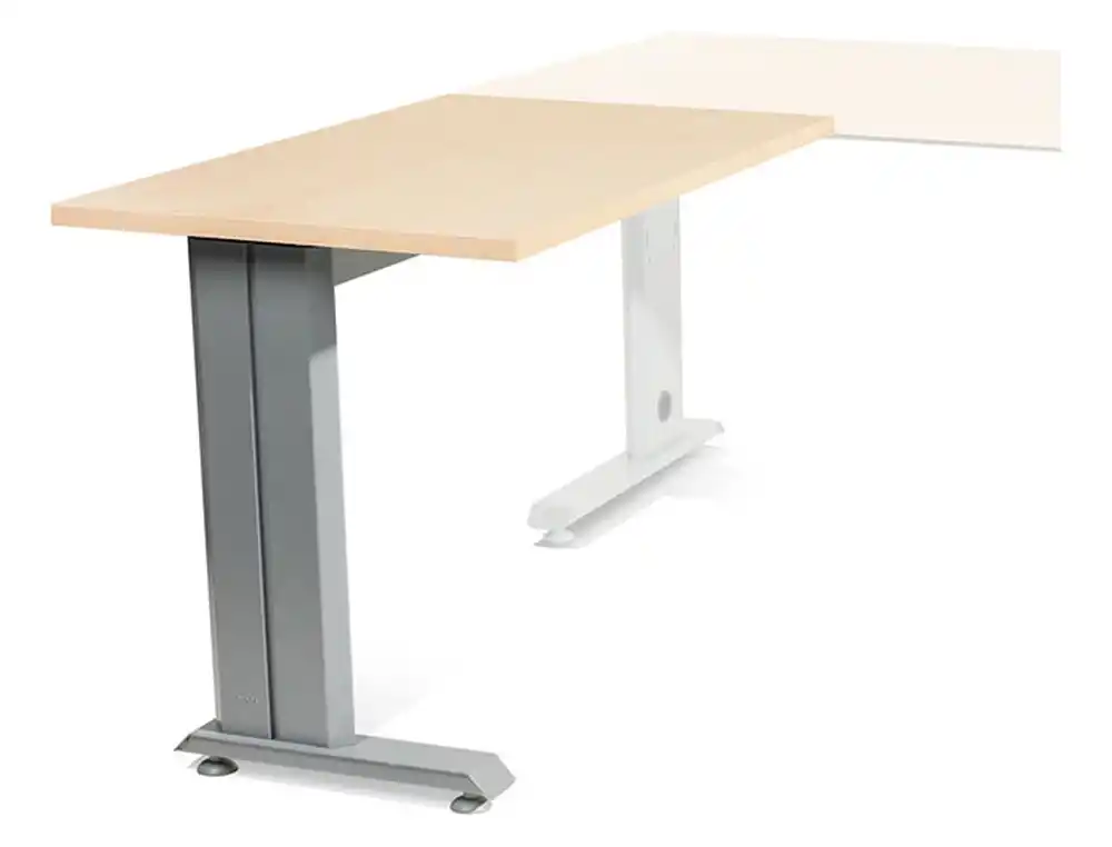 Ala para mesa rocada serie metal 60x100 cm derecha o izquierda acabado gris/haya