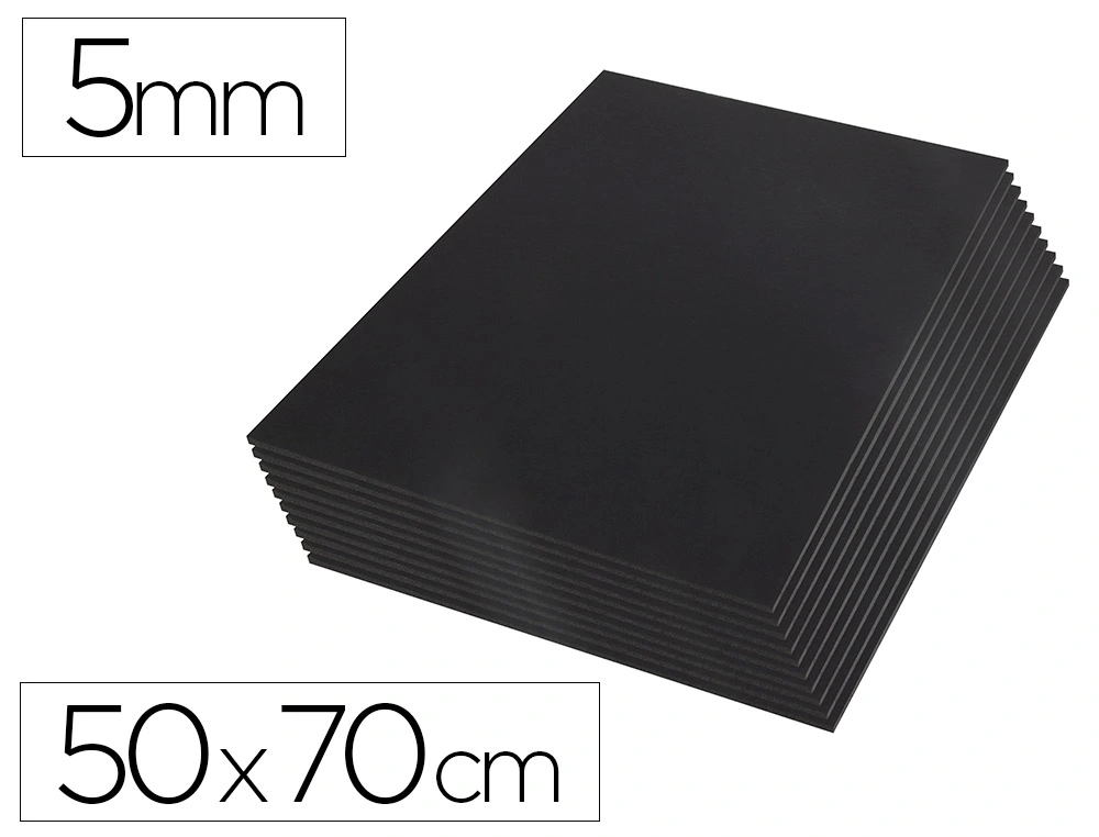 [72525] Carton pluma liderpapel negro doble cara 50x70 cm espesor 5 mm