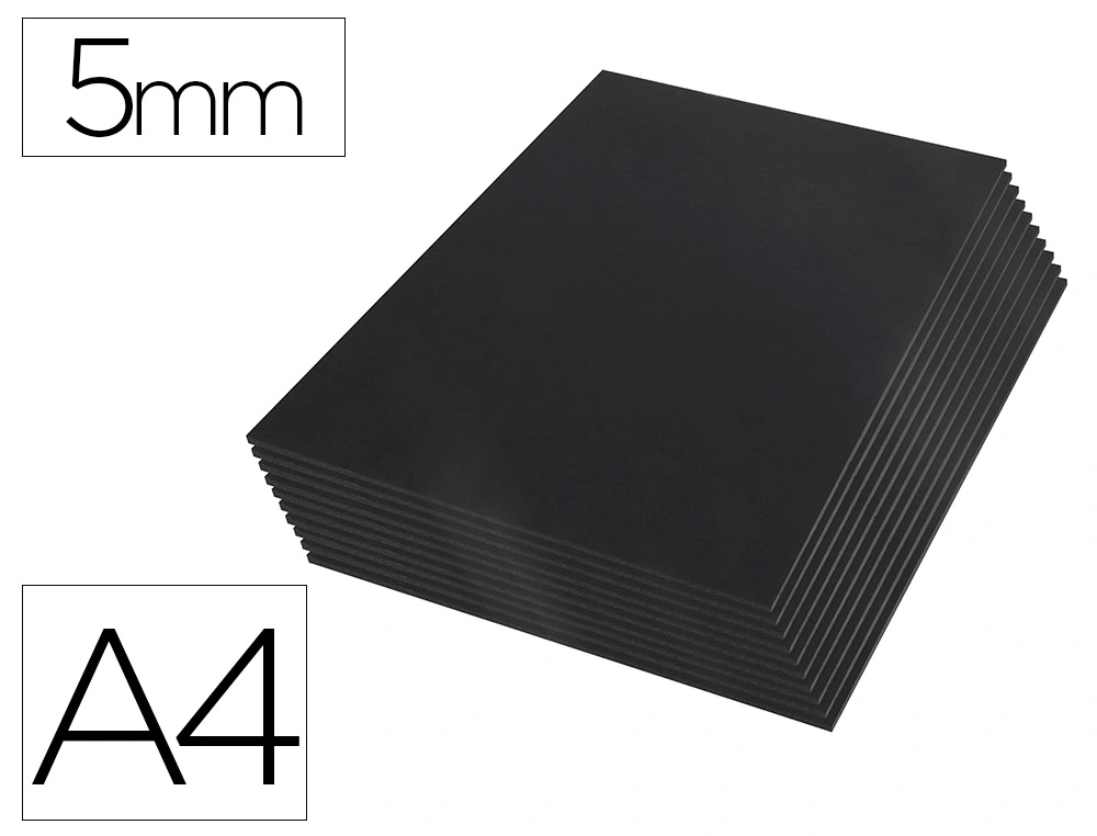 [72524] Carton pluma liderpapel negro doble cara din a4 espesor 5 mm