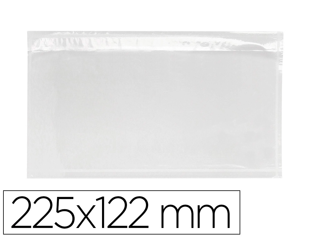 [72386] Sobre autoadhesivo q-connect portadocumentos 225x122 mm ventana transparente paquete de 100 unidades
