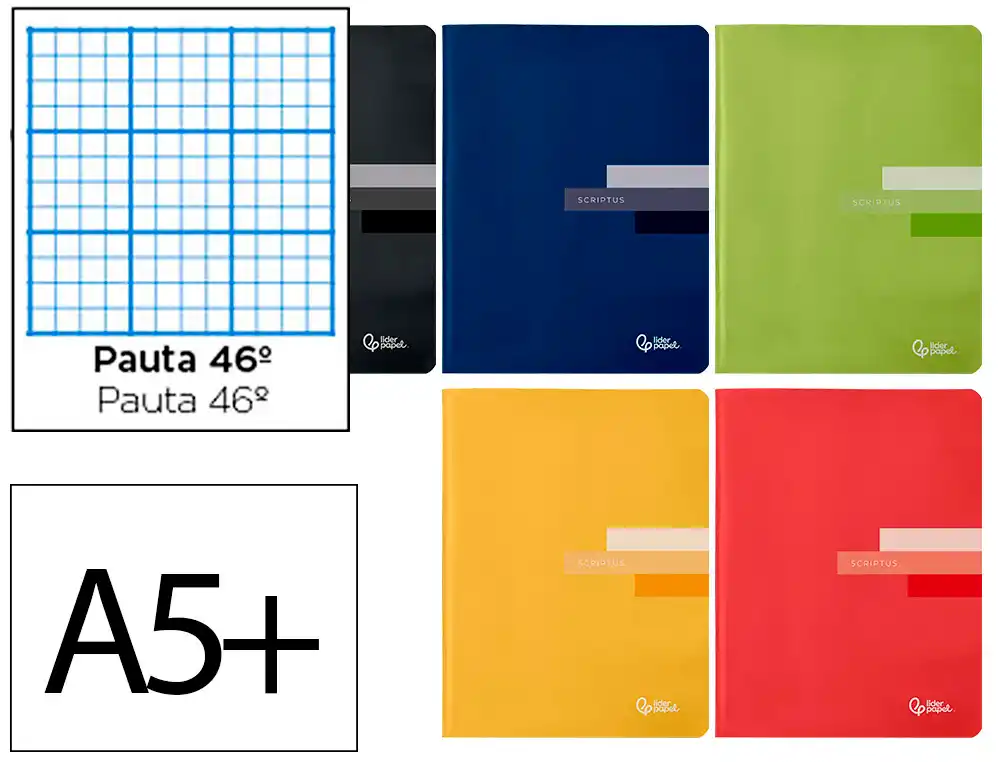 Libreta liderpapel scriptus a5+ 48 hojas 90gr rayado nº46