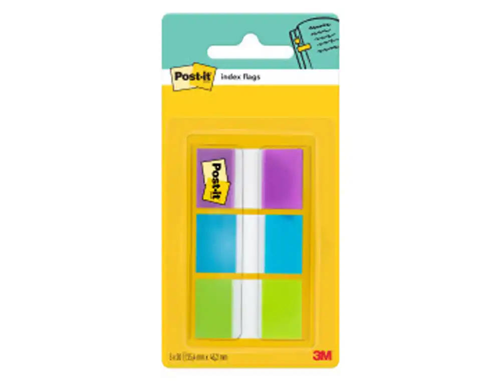 [72230] Banderitas separadoras post-index 680-roy verde azul y violeta dispensador funda 3x20