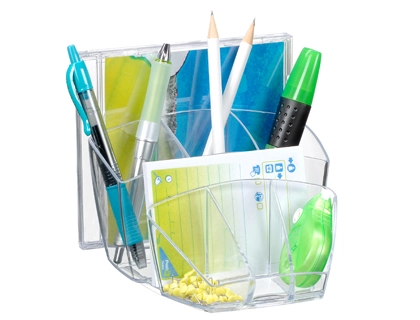[72210] Organizador sobremesa cep con 8 compartimentos plastico transparente