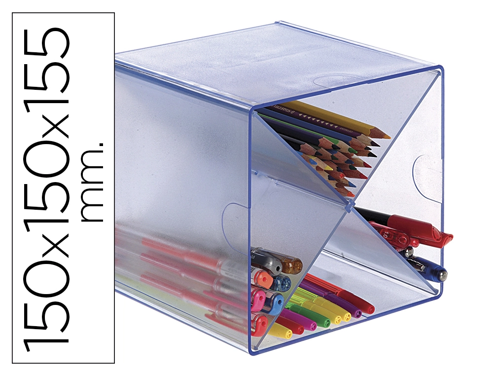 Archicubo archivo 2000 aspa organizador modular apilable plastico azul tpe 150x150x150 mm incluye 2 clips de sujecion
