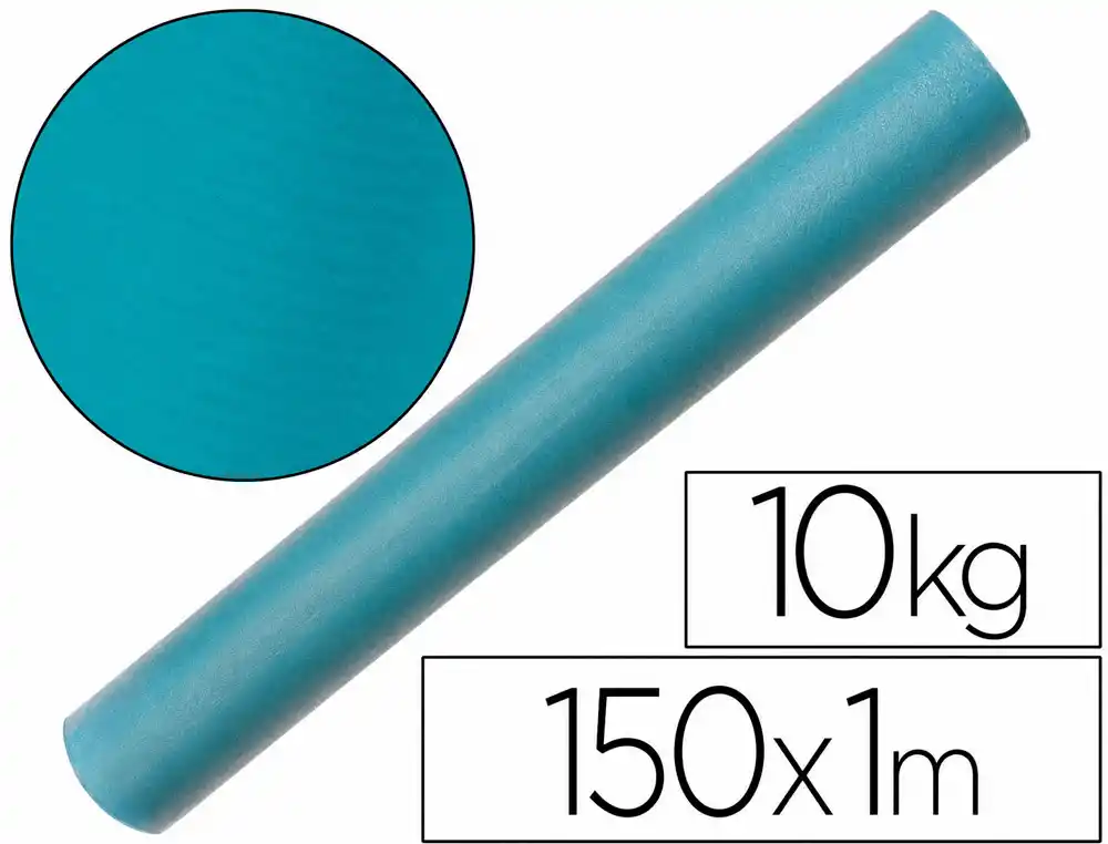[68205] Papel kraft verjurado liderpapel turquesa ancho 1 m longitud 150 m gramaje 65 gr peso 10 kg