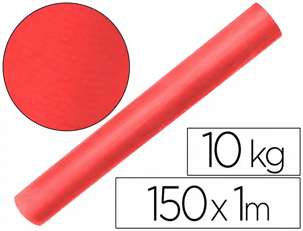 [68204] Papel kraft verjurado liderpapel rojo ancho 1 m lomgitud 150 m gramaje 65 gr peso 10 kg