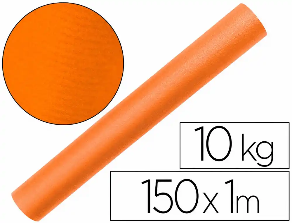 [68202] Papel kraft verjurado liderpapel naranja ancho 1 m longitud 150 m gramaje 65 gr peso 10 kg