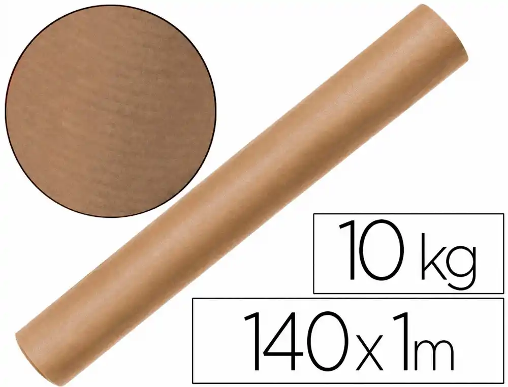 [68201] Papel kraft verjurado liderpapel marron ancho 1 m lomgitud 140 m gramaje 70 gr peso 10 kg