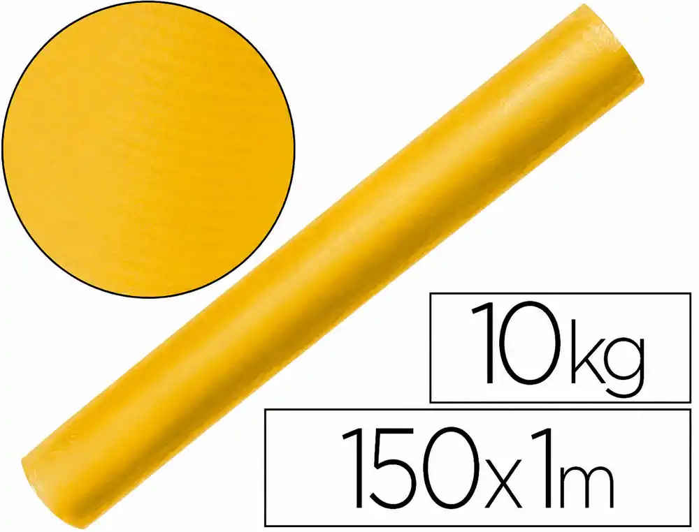 [68197] Papel kraft verjurado liderpapel amarillo ancho 1 m longitud 150 m gramaje 65 gr peso 10 kg