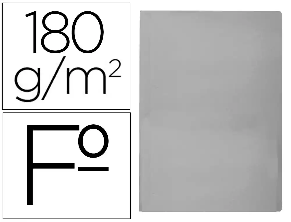 Subcarpeta liderpapel folio gris 180g/m2