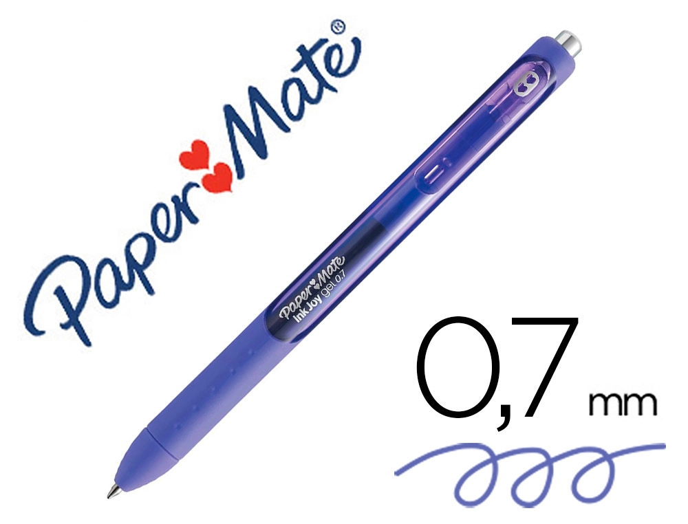 Boligrafo paper mate inkjoy retractil gel pen trazo 0,7 mm morado