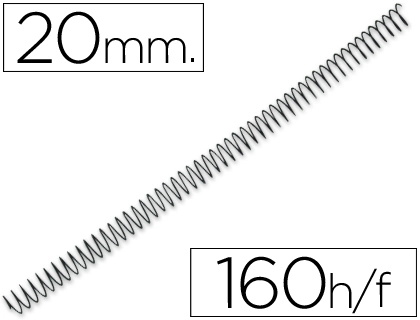 Espiral metalico q-connect 56 4:1 20mm 1,2mm caja de 100 unidades