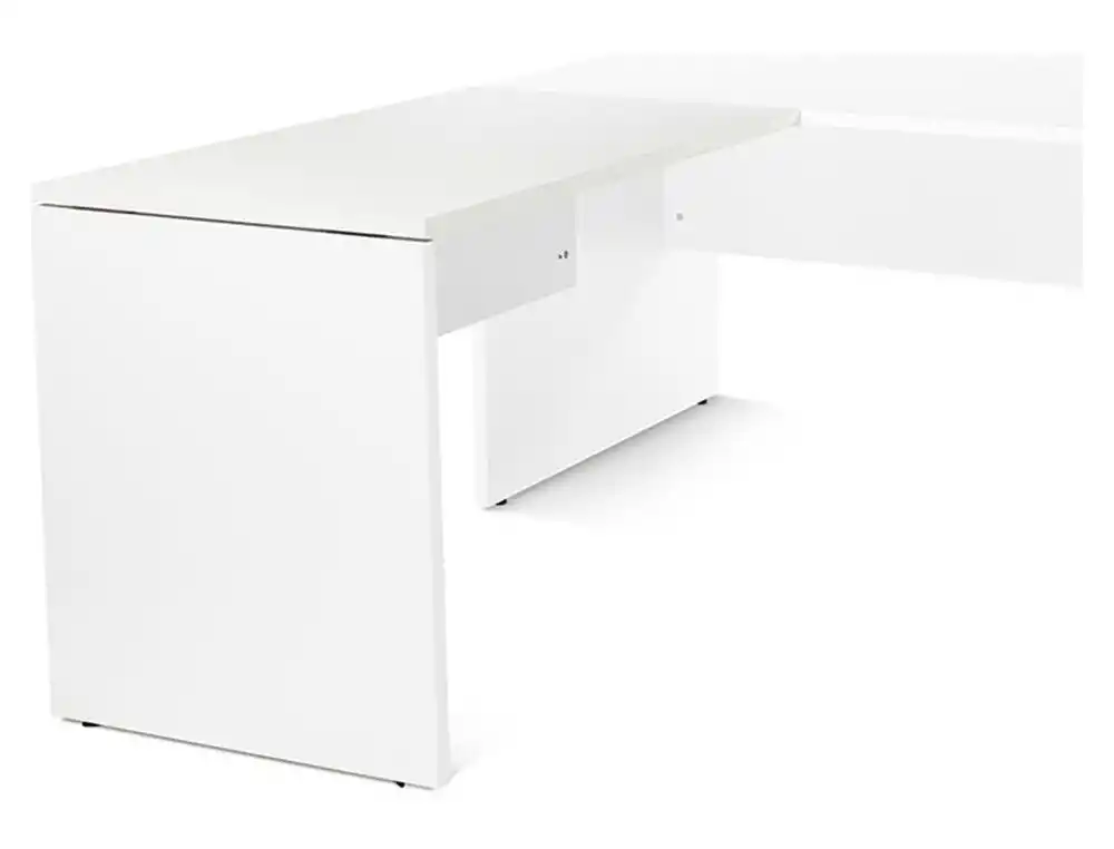 Ala para mesa rocada serie work 100x60 cm derecha o izquierda acabado aw04 blanco/blanco