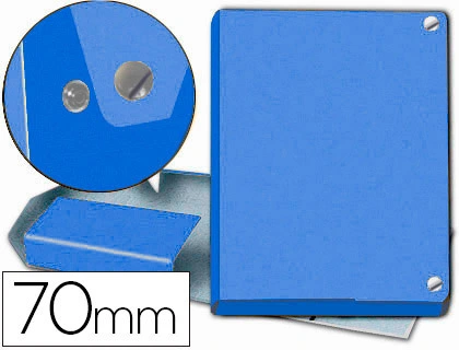 [63103] Carpeta proyectos pardo folio lomo 70 mm carton forrado azul con broche