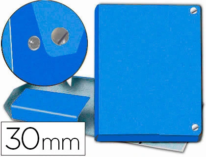 [63101] Carpeta proyectos pardo folio lomo 30 mm carton forrado azul con broche