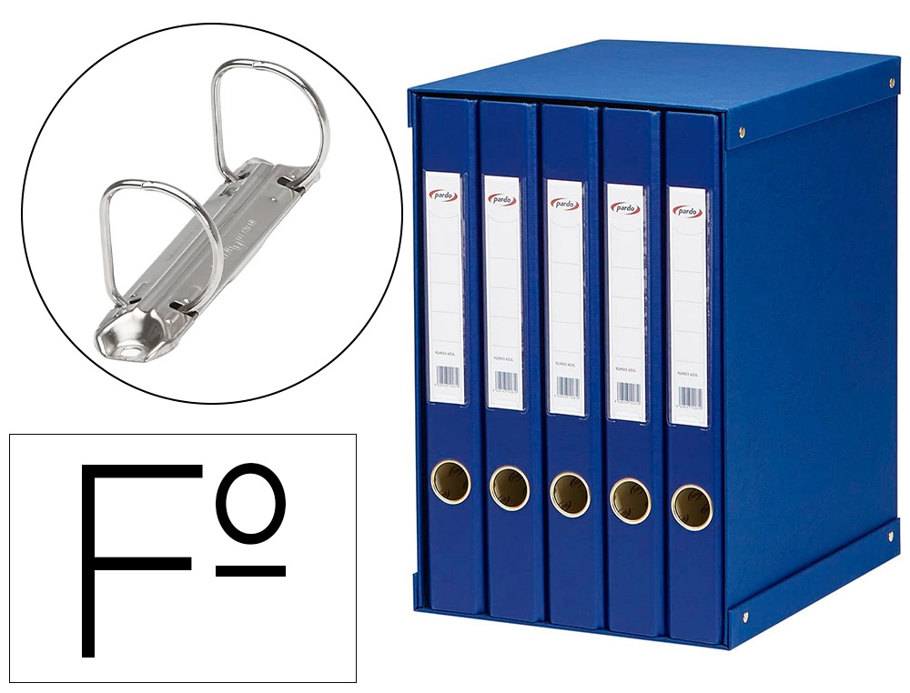 [63094] Modulo pardo 5 archivadores de palanca folio 2 anillas 25 mm azul 350x230x300 mm
